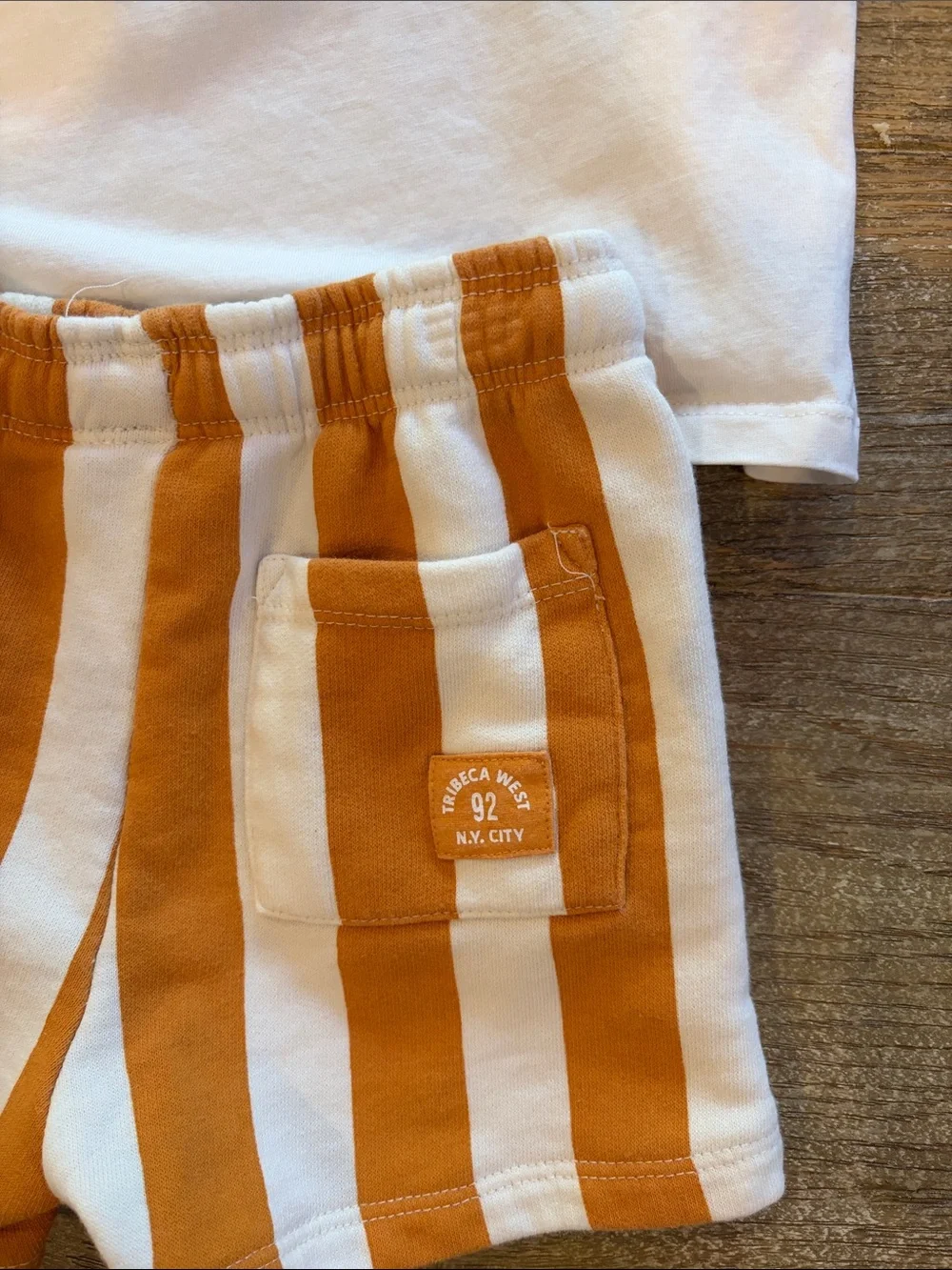 Zara Orange and White Striped Kids Matching Set